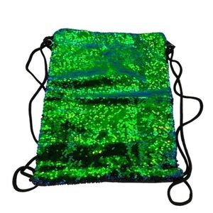 Mermaid Colors Sequin Drawstring Backpack NEW